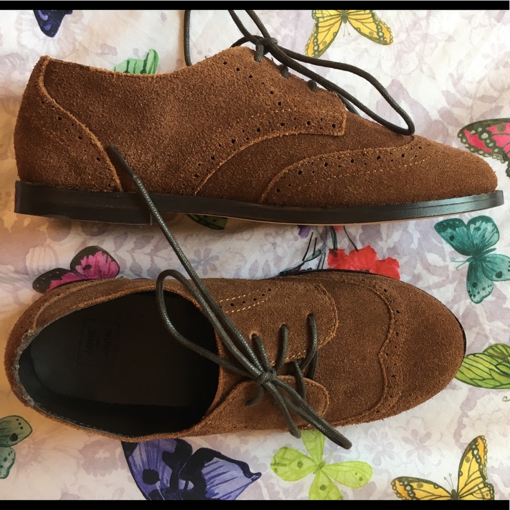 Janie and Jack Brown Suede Wingtip Dress Shoes - Kids